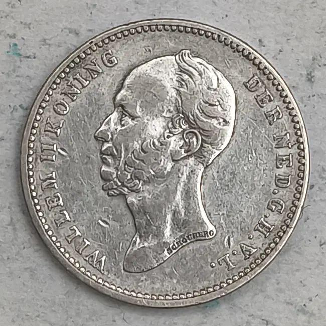 Obverse : Netherlands 25 cents 1849