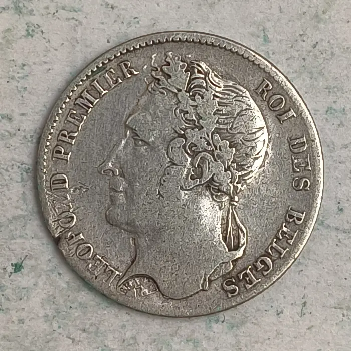 Obverse : 1⁄2 franc - 1844 - Leopold first laureate head