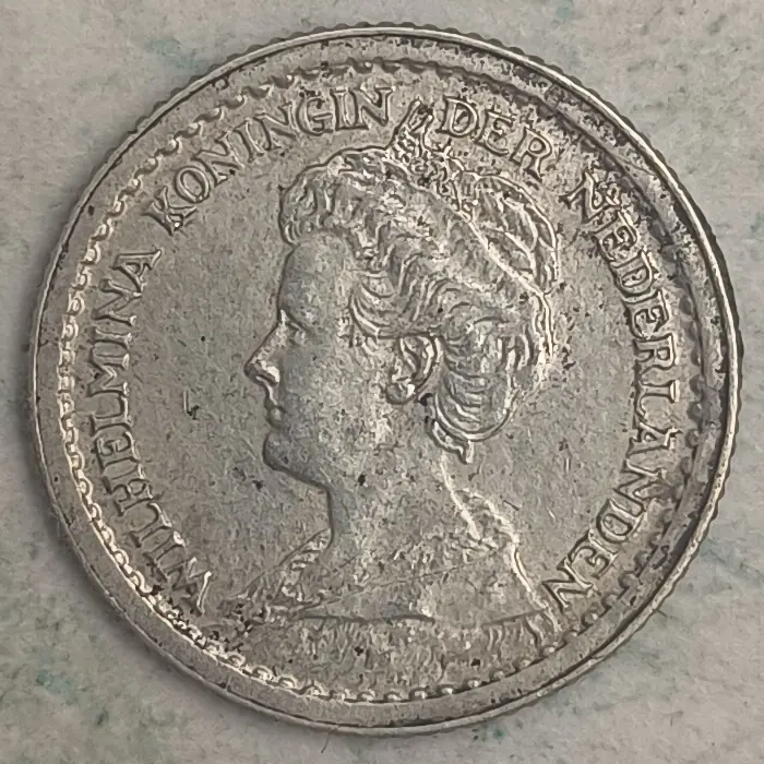 Obverse : Netherlands 10 Cents - Wilhelmina - 1914
