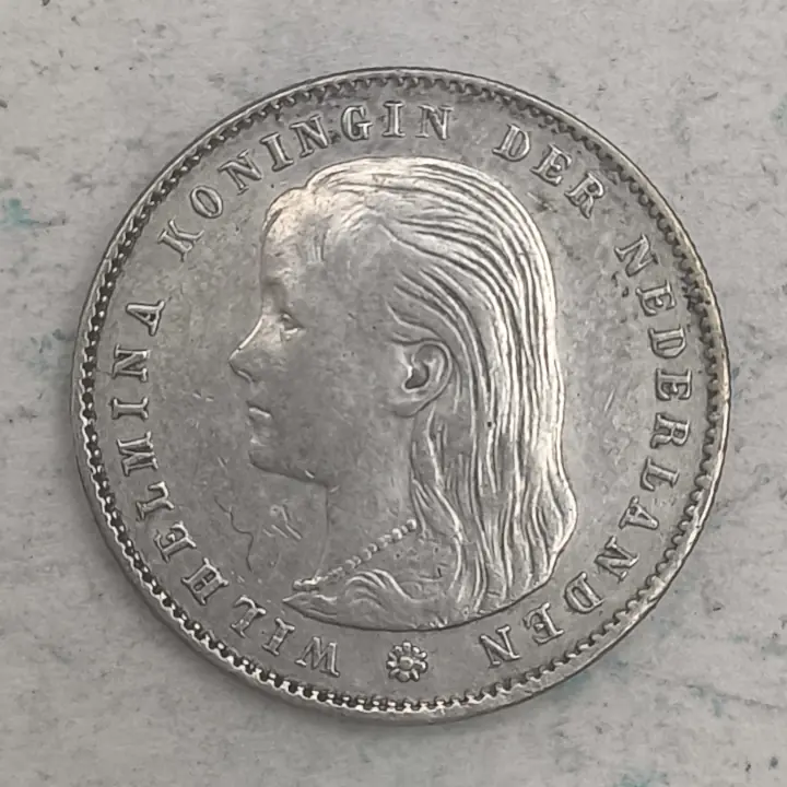 Obverse : Netherlands 25 Cents - Wilhelmina - 1897