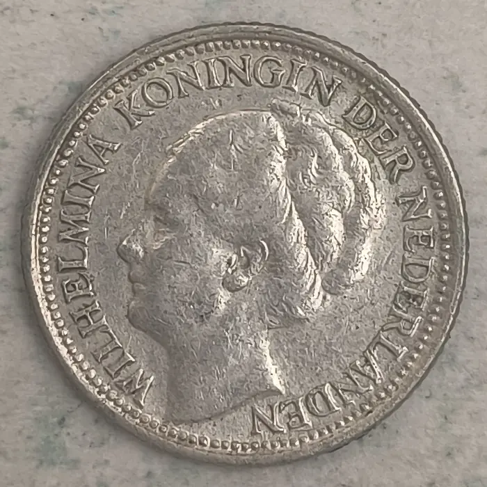 Obverse : Netherlands 10 Cents - Queen Wilhelmina - 1941