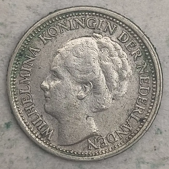 Obverse : Netherlands 10 Cents - Queen Wilhelmina - 1939
