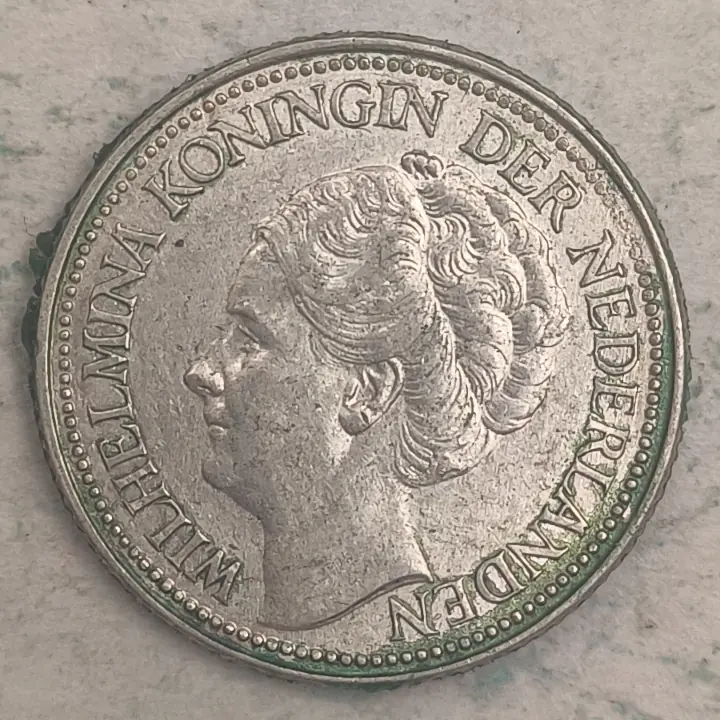 Obverse : Netherlands 25 Cents - Queen Wilhelmina - 1941