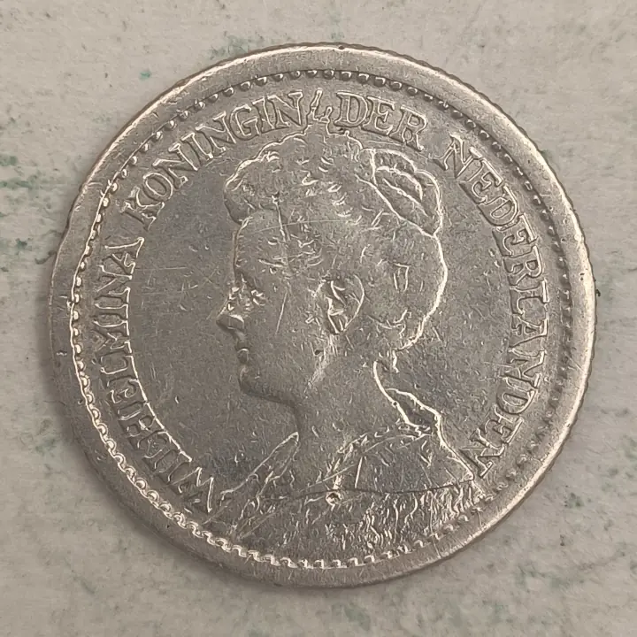 Obverse : Netherlands 1⁄2 gulden - Queen Wilhelmina - 1912