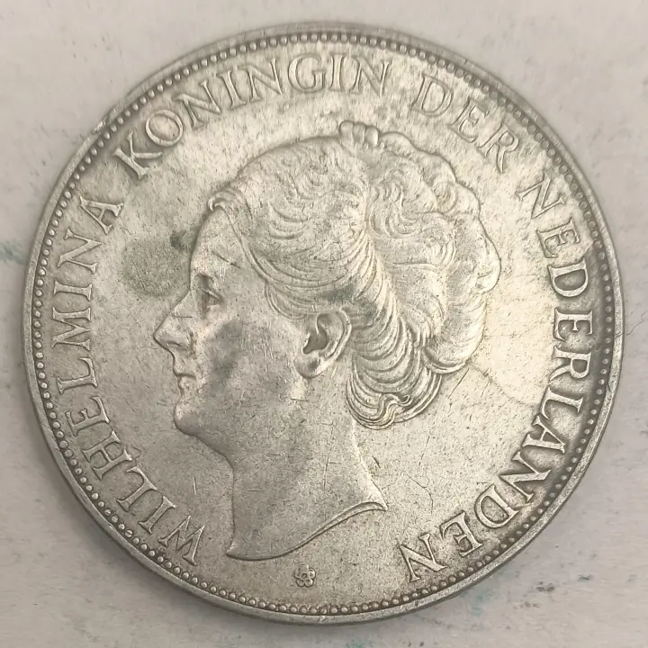 Obverse : Netherlands 21⁄2 gulden - Queen Wilhelmina - 1938