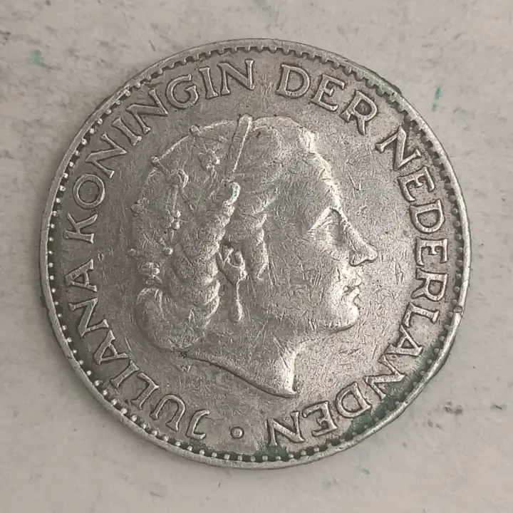 Obverse : Netherlands 1 Gulden - Juliana - 1955