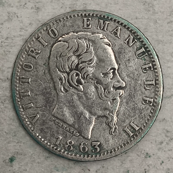 Obverse : Italy - 20 centesimi 1863 - T BN