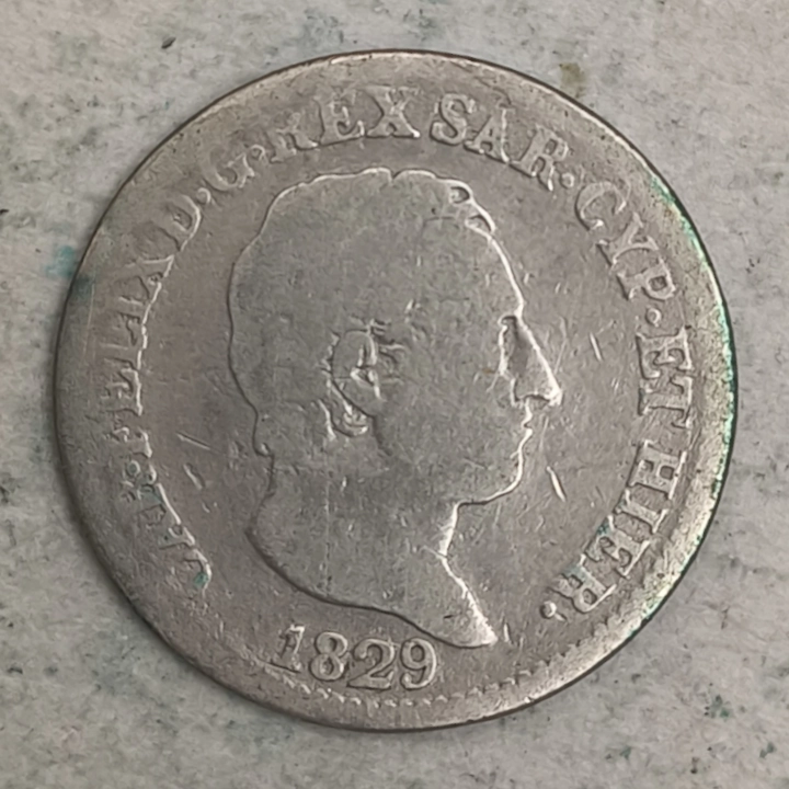 Obverse : Sardinia - 50 centesimi 1829