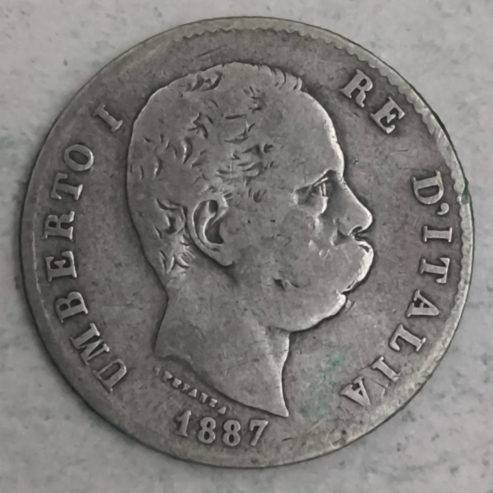 Obverse : Italy - 1 lira 1887 - M