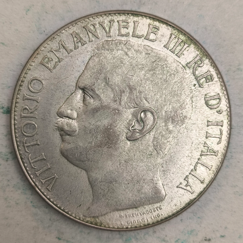 Obverse : Italy - 5 lire 1911 R - Vittorio Emanvelle III