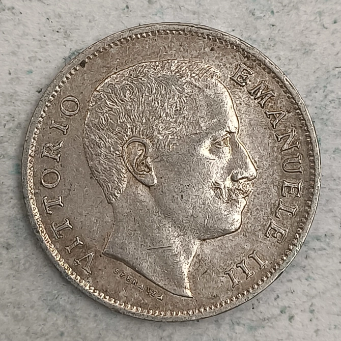 Obverse : Italy 1 read - Vittorio Emanvelle III 1907 R