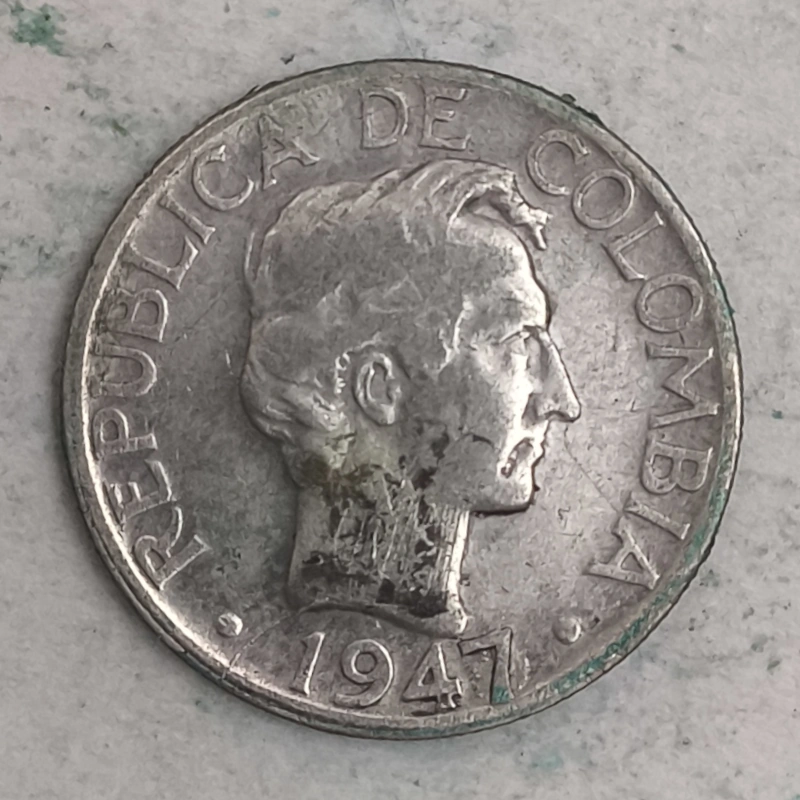 Obverse : Colombia 20 centavos - Francisco de Paula 1947 B
