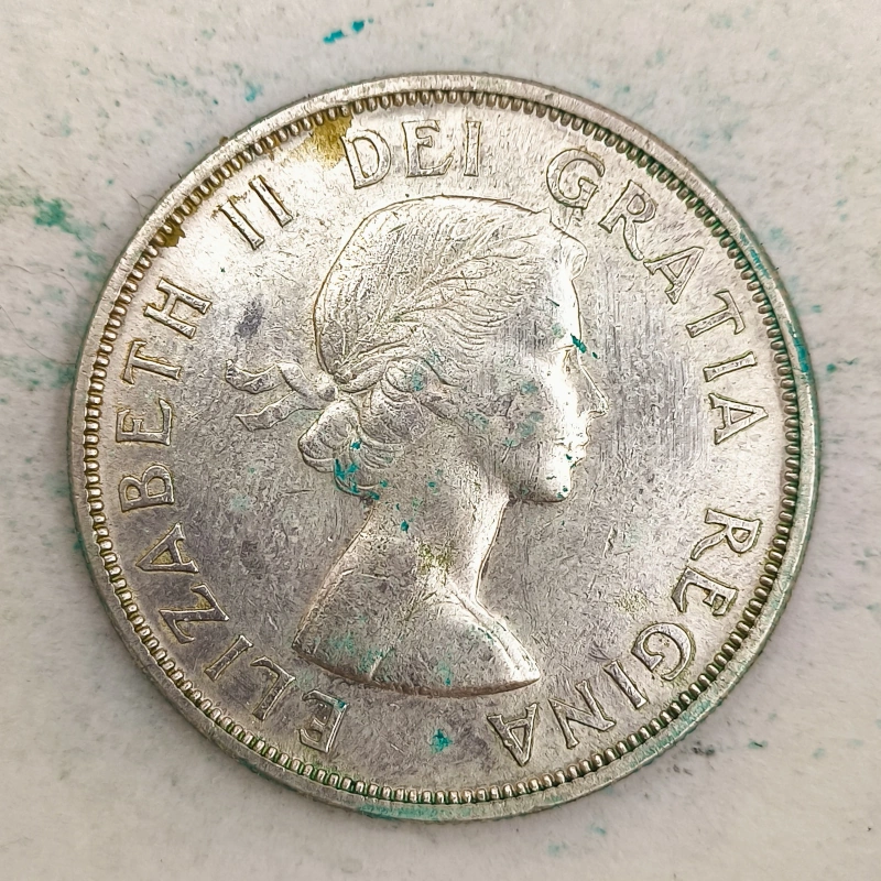 Obverse : Canada $1 - Elizabeth II 1958