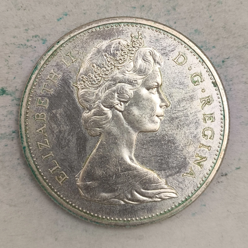Obverse : Canada $1 - Elizabeth II 1965