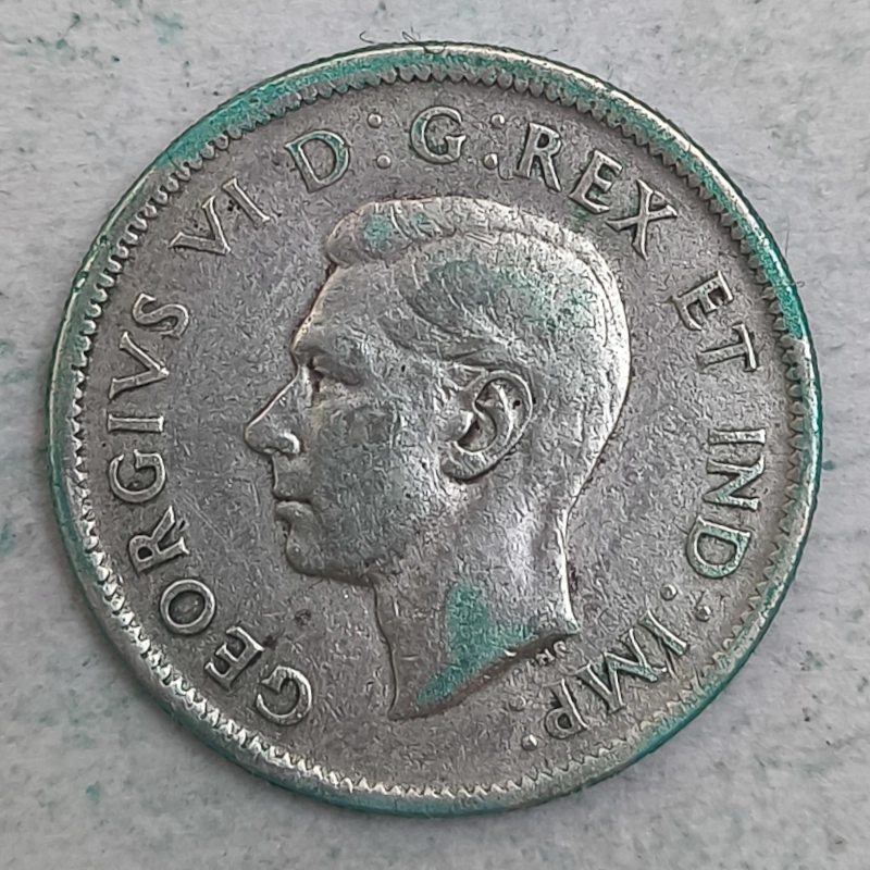 Obverse : Canada 25 cents - George VI 1943