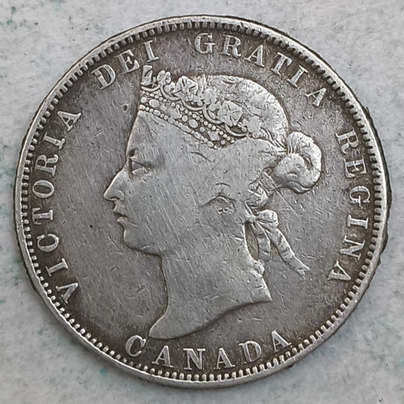 Obverse : Canada 25 cents Victoria 1874 H