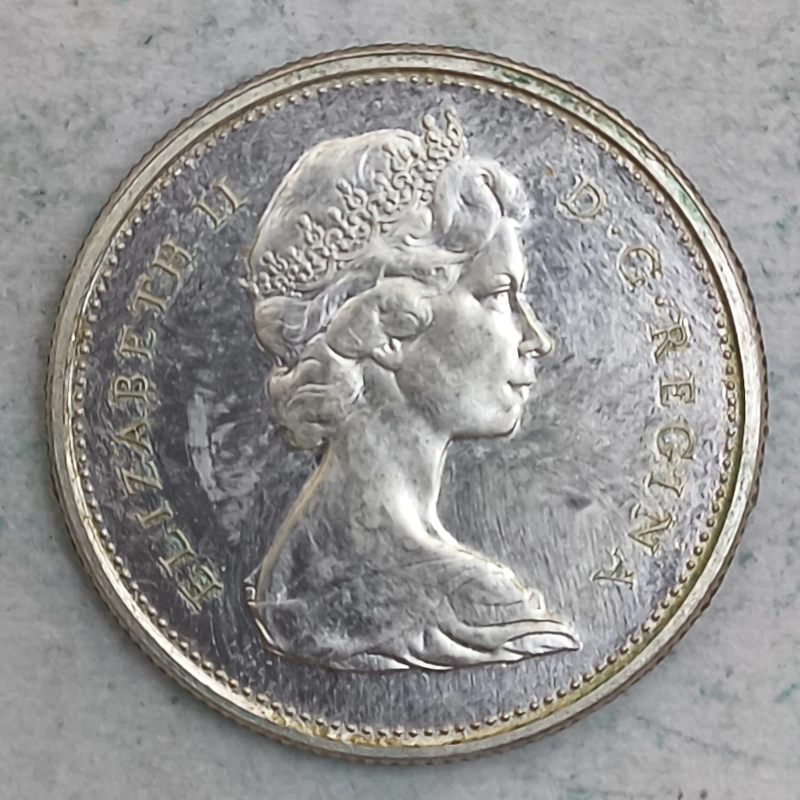 Obverse : Canada 25 cents - Elizabeth II 1967