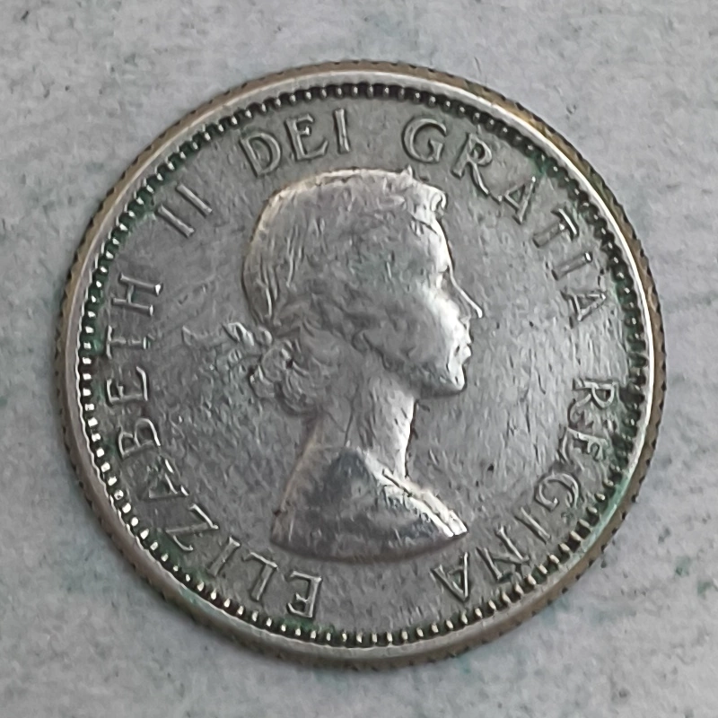 Obverse : Canada 10 cents - Elizabeth II 1955