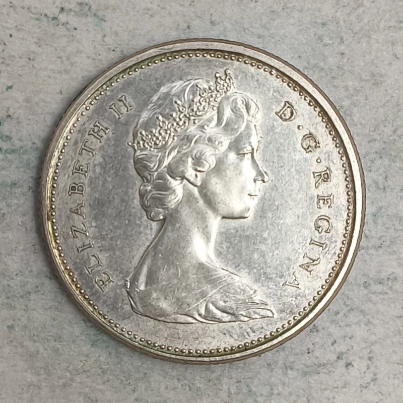 Obverse : Canada 25 cents - Elizabeth II 1966