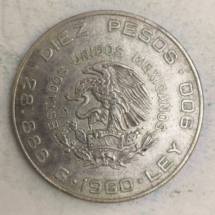 Obverse : Mexico 10 pesos 1960 Mo - Hidalgo with Madero