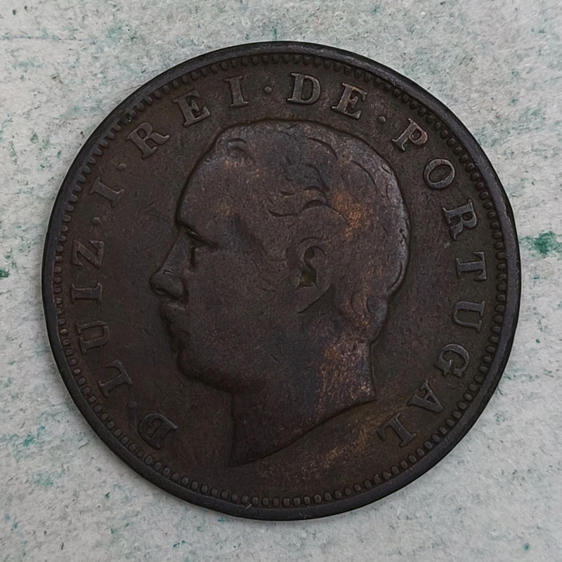 Obverse : Portugal 20 res 1883 - Portrait of Luís I