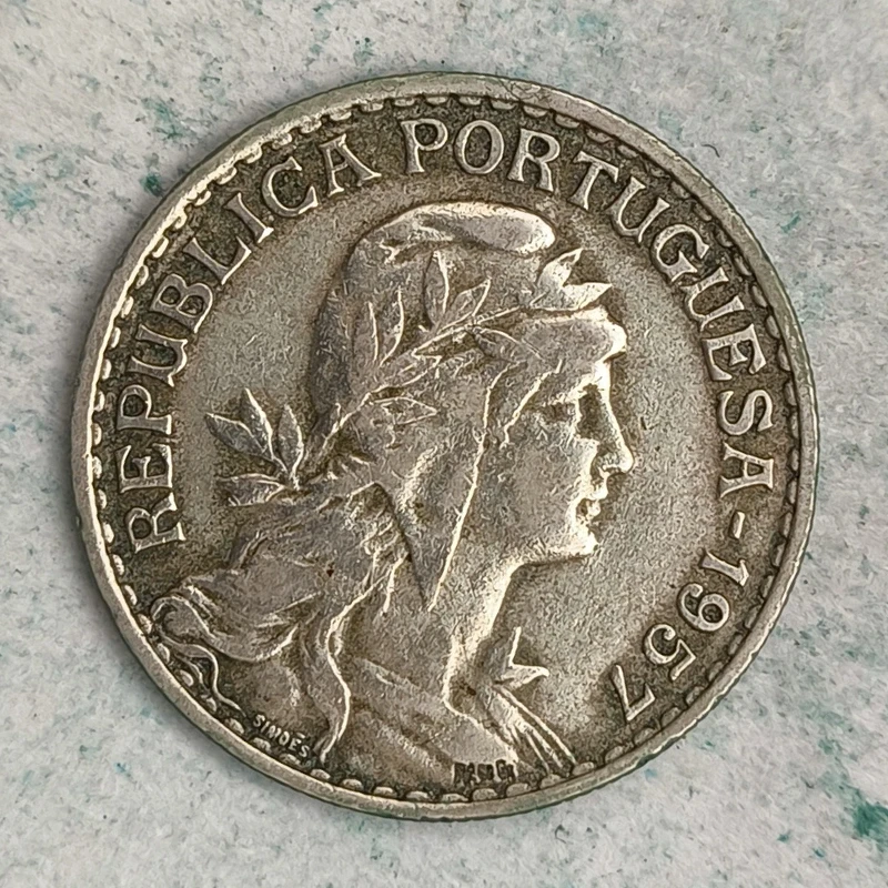 Obverse : Portugal 1 escudo 1957