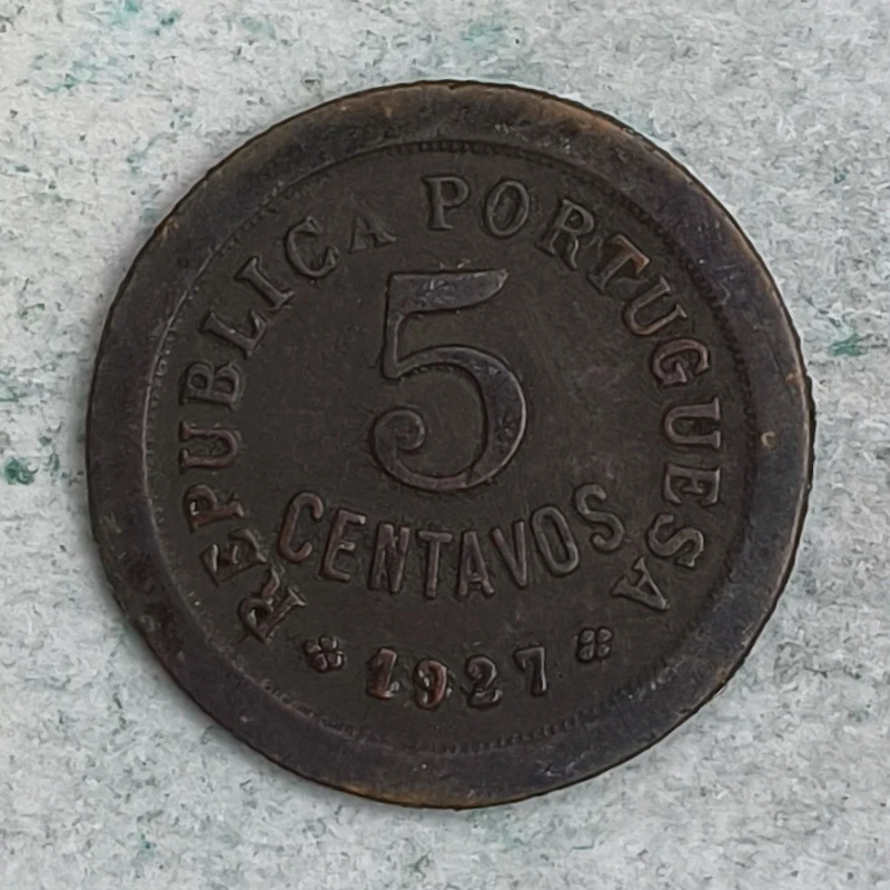Obverse : Portugal 5 centavos 1927