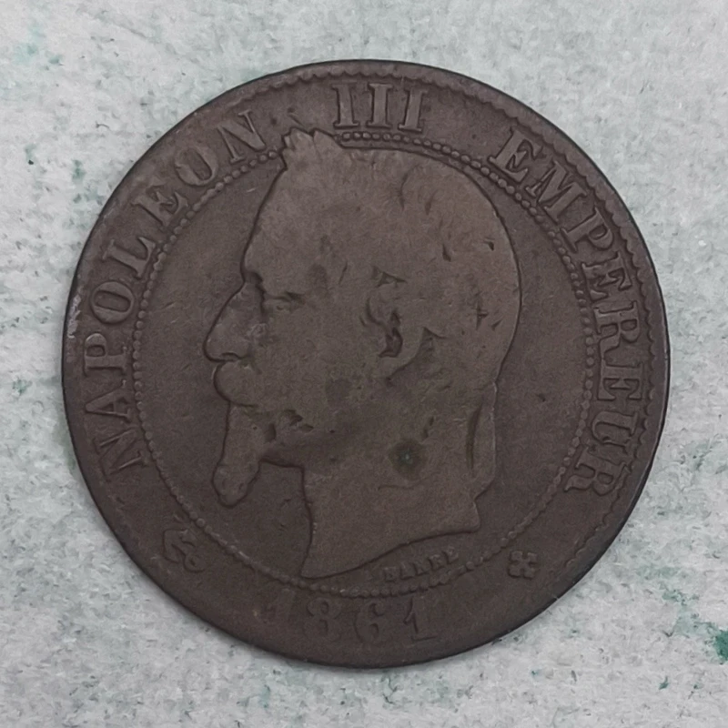 Obverse : France 5 cents Napoleon III 1861 BB