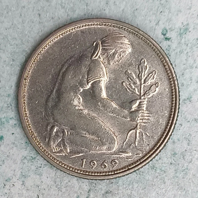 Obverse : Germany 50 Pfennig 1969 G