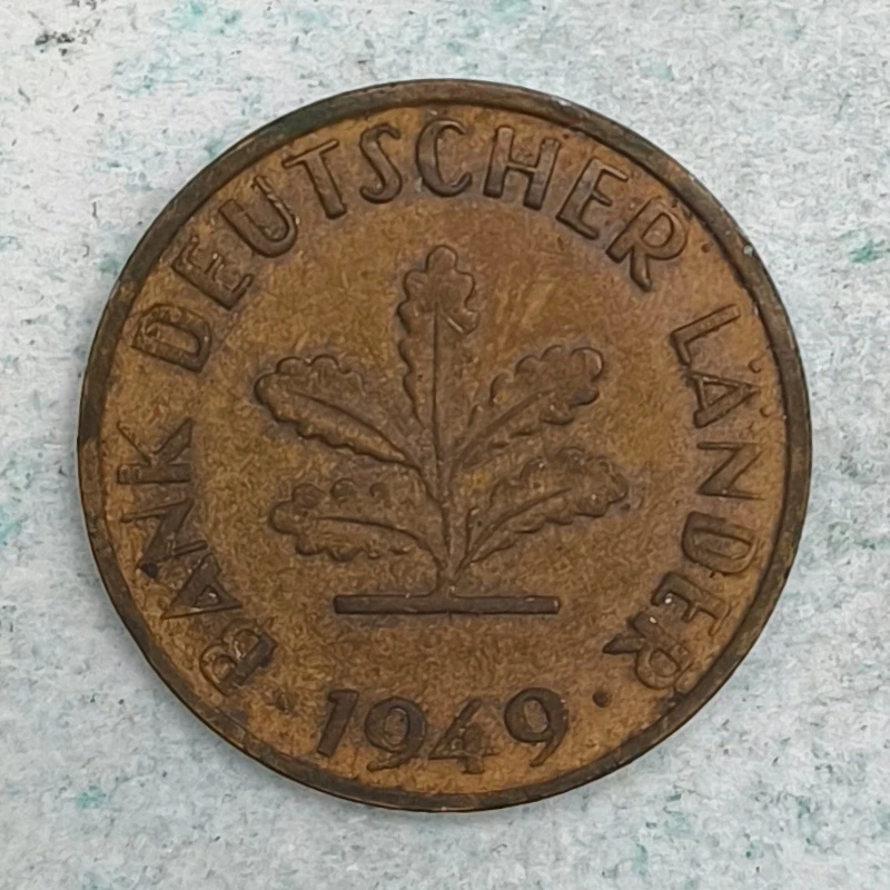 Obverse : Germany 10 Reichspfennig 1949 small J