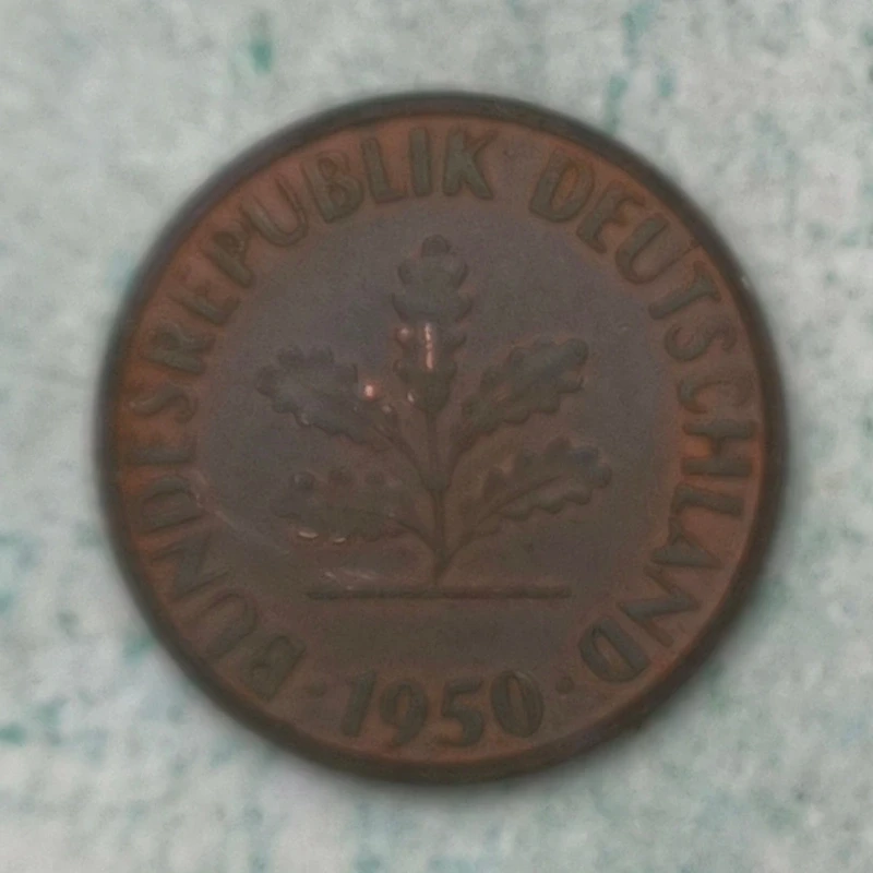 Obverse : Germany 1 pfennig 1950 small J