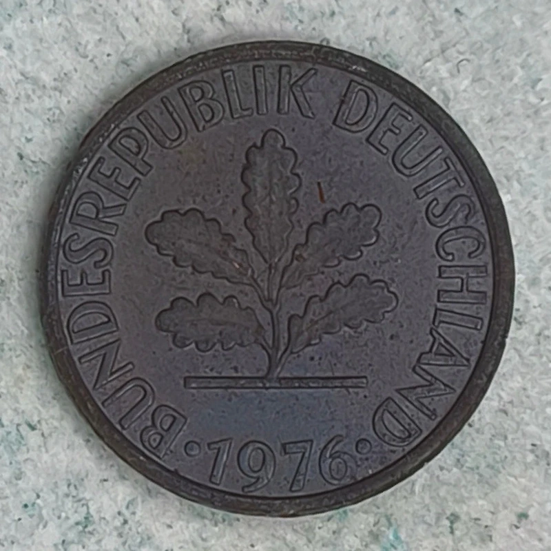 Obverse : Germany 1 pfennig 1976 G