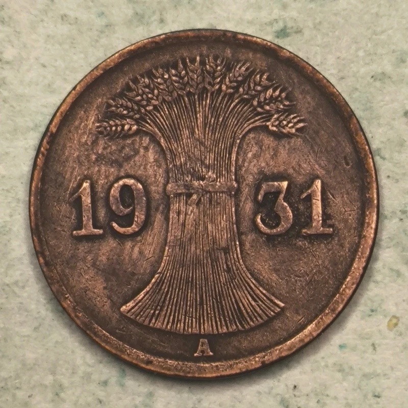Obverse : Allemagne 1 REICHSPFENNIG 1931 A
