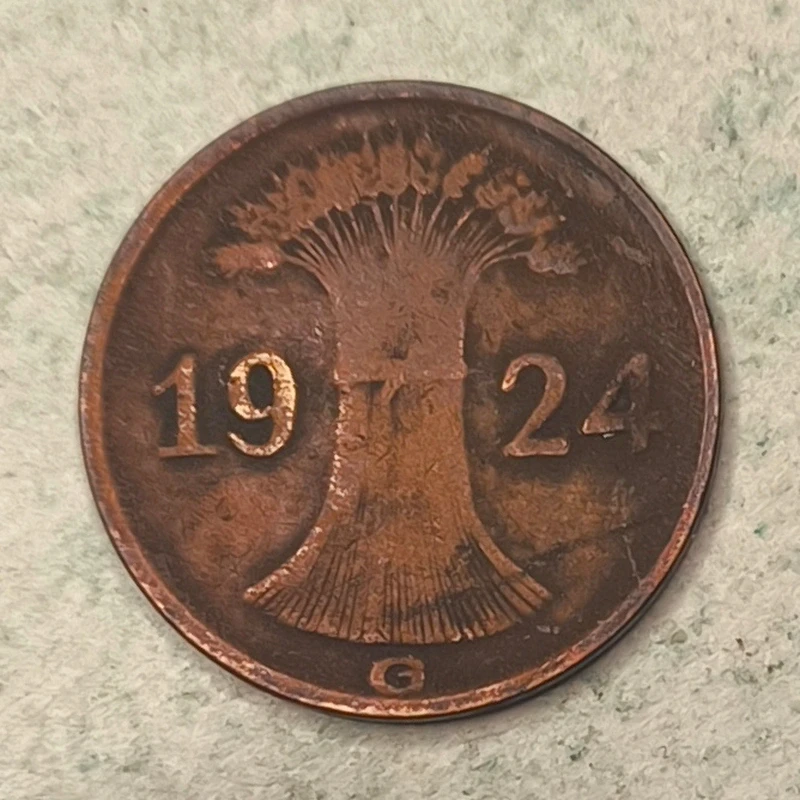 Obverse : Allemagne 1 REICHSPFENNIG 1924 G