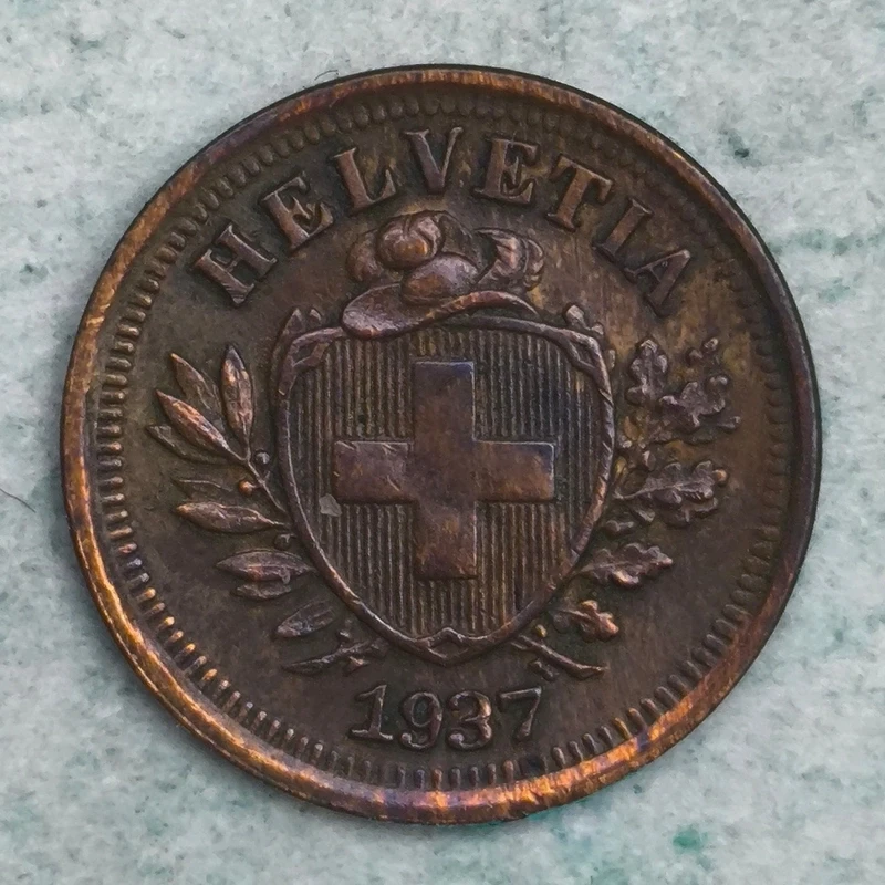 Obverse : Switzerland 1 rappen 1937 B