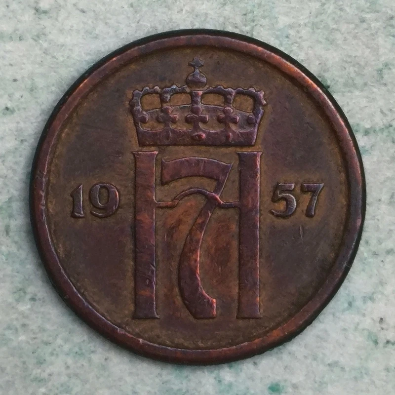 Obverse : Norway 1 øre 1957