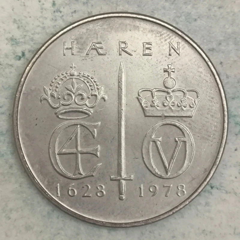 Obverse : Norway 5 kroner 1978 (350th anniversary of the Norwegian Army)