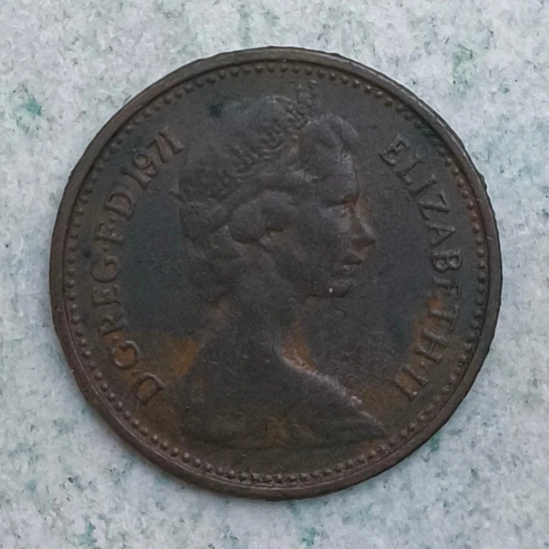 Obverse : Royaume-Uni ½ New Penny 1971