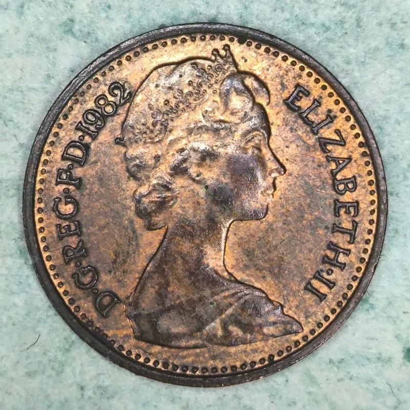 Obverse : Royaume-Uni ½ Penny 1982