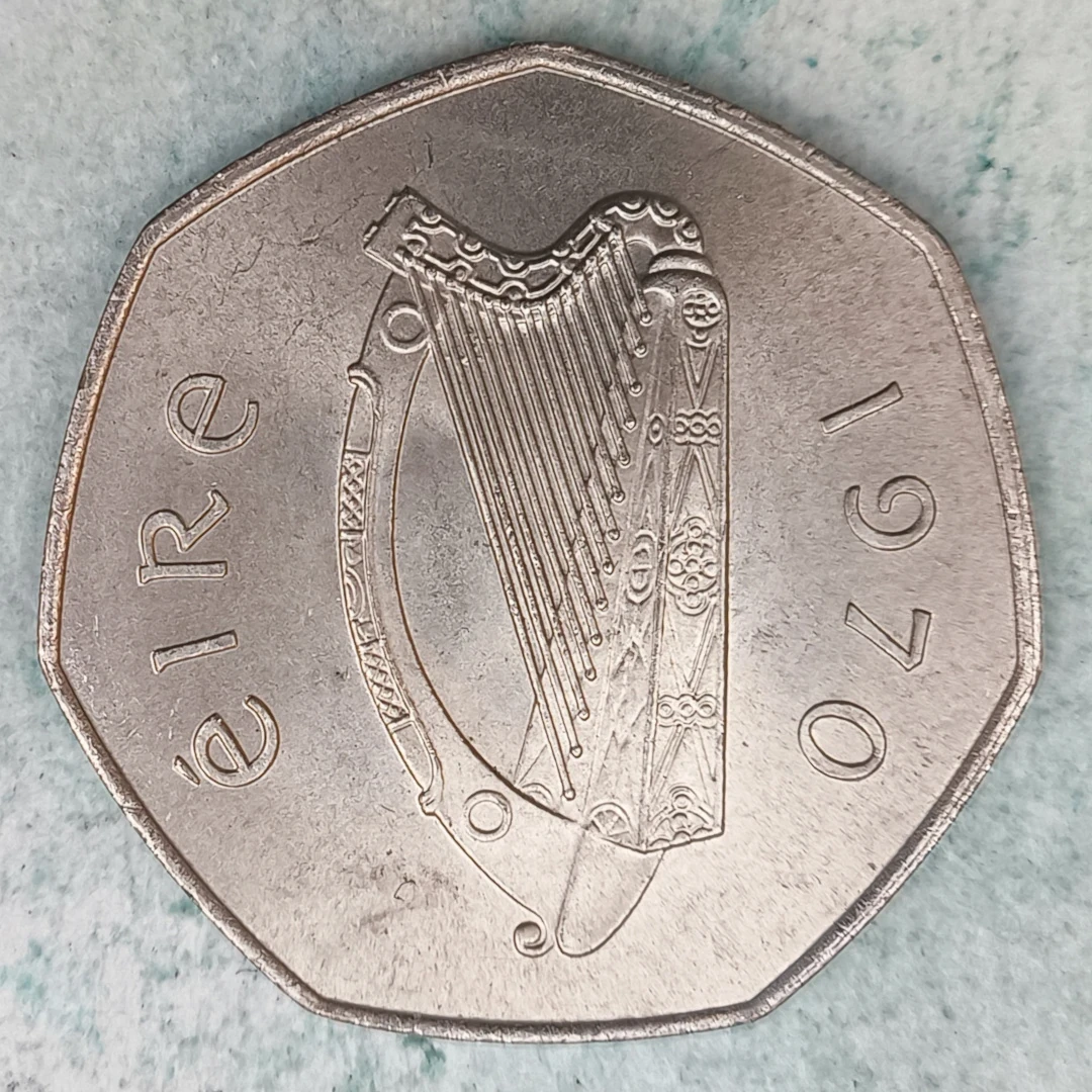 Obverse : Irlande 50 Pence 1970 - La Bécasse