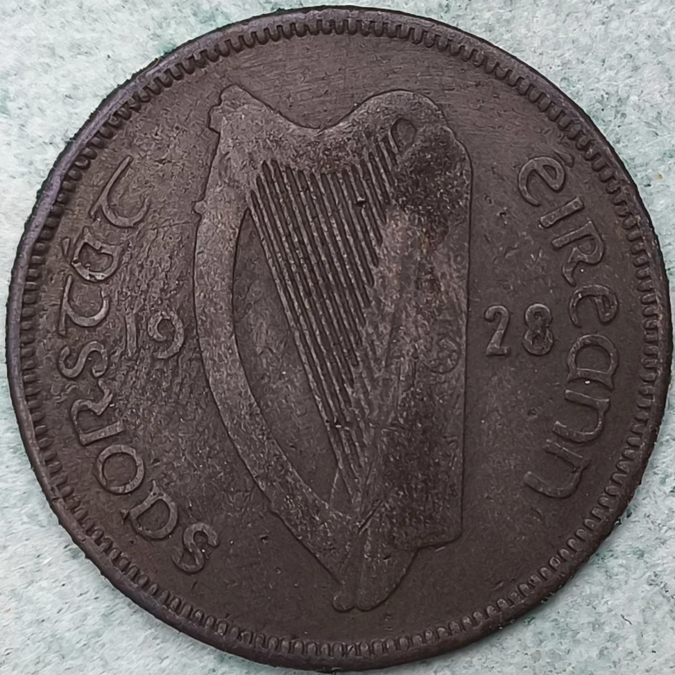 Avers : Irlande ½ penny 1928 - État libre d'Irlande - Truie et porcelets