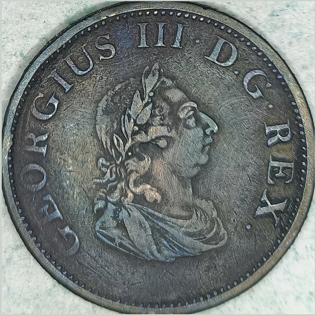Obverse : Irlande ½ penny 1805 - George III - Harpe couronnée