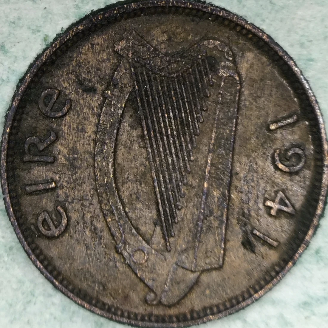 Avers : Irlande 1 farthing 1941 - Bécasse
