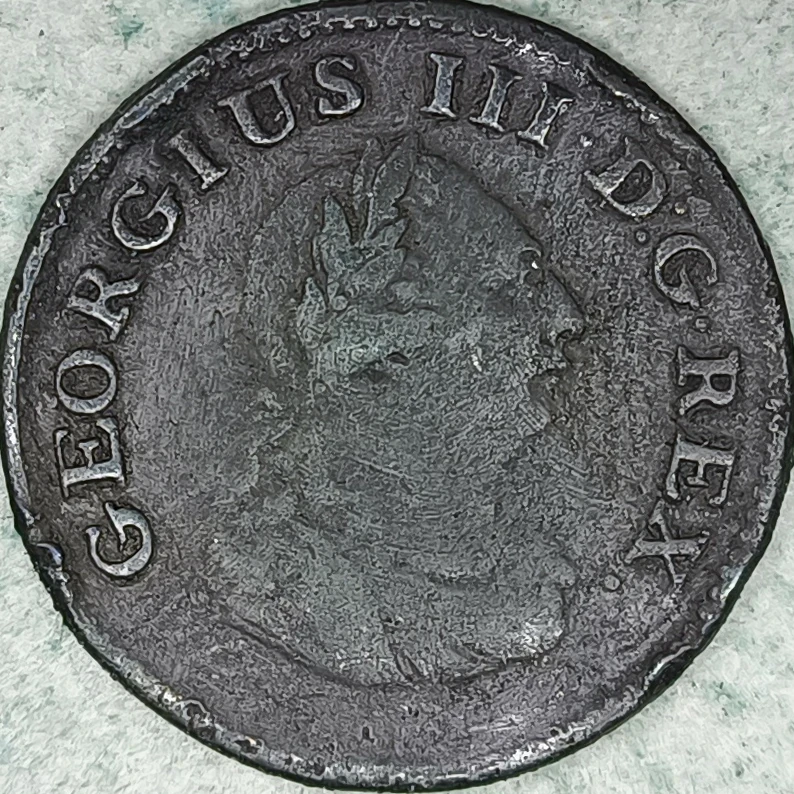Avers : Irlande 1 farthing 1806 - George III - Harpe couronnée