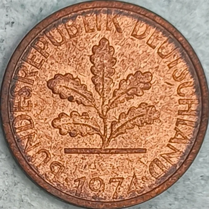 Vorderseite : Deutschland 1 Pfennig 1974 J