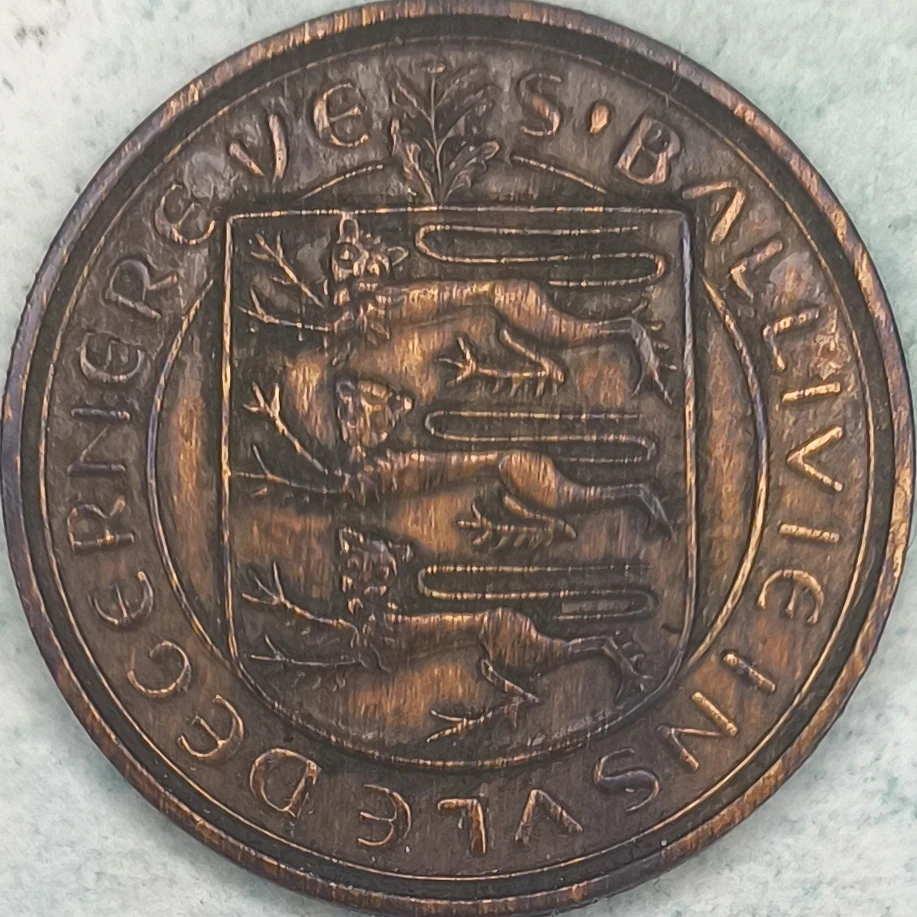 Obverse : Guernesey 8 doubles 1959 - Lys de Guernesey