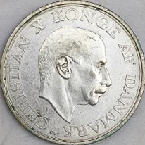 Anverso : Dinamarca 2 kroner 25º Aniversário do Reinado - Christian X 1937
