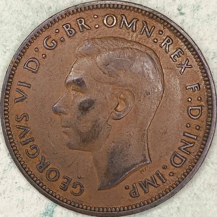 Anverso : Royaume-Uni 1 Penny 1948