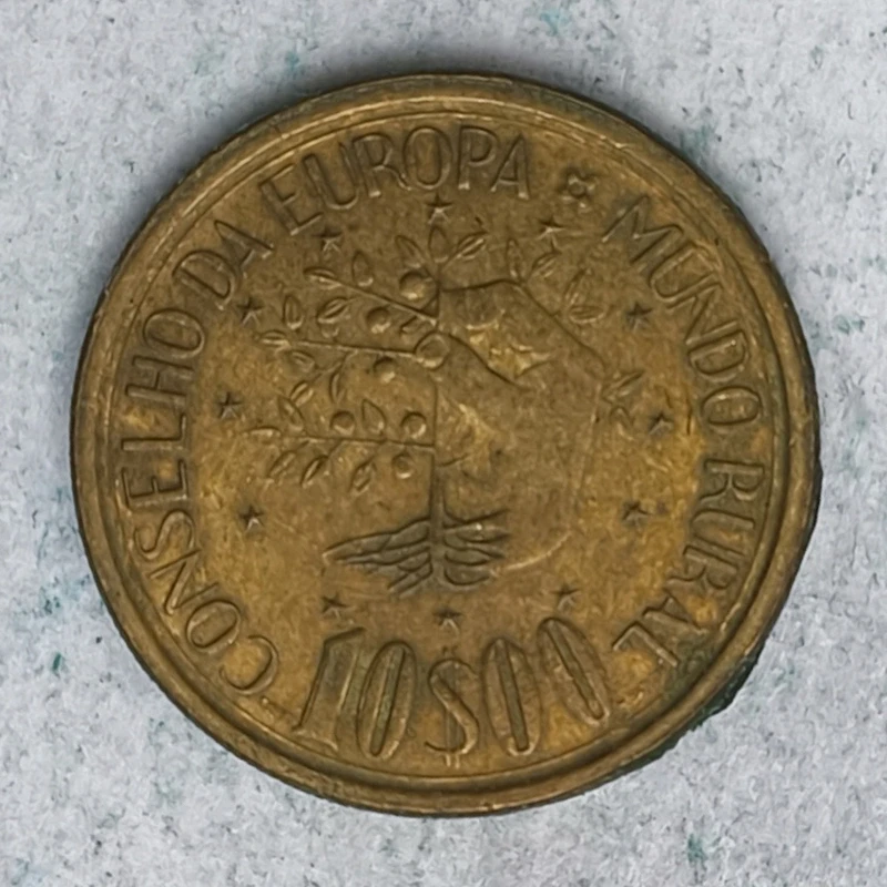 Rückseite : Portugal 10 Escudos 1987 - Rat der Europa · Ländliche Welt