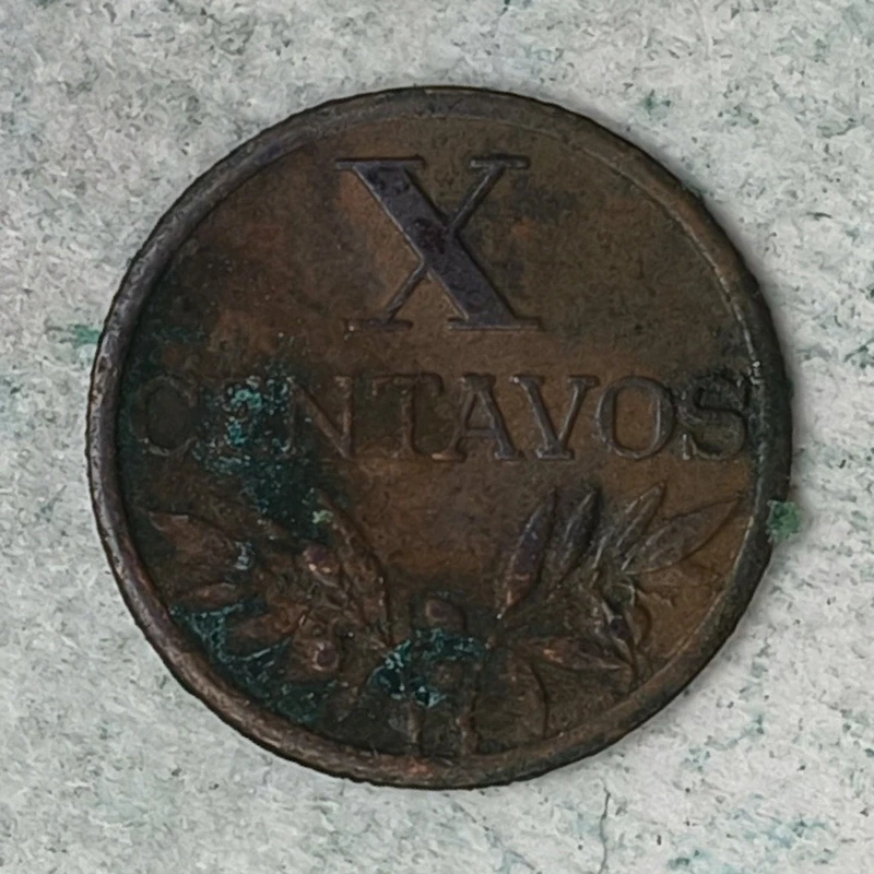 Rückseite : Portugal 10 Centavos 1964